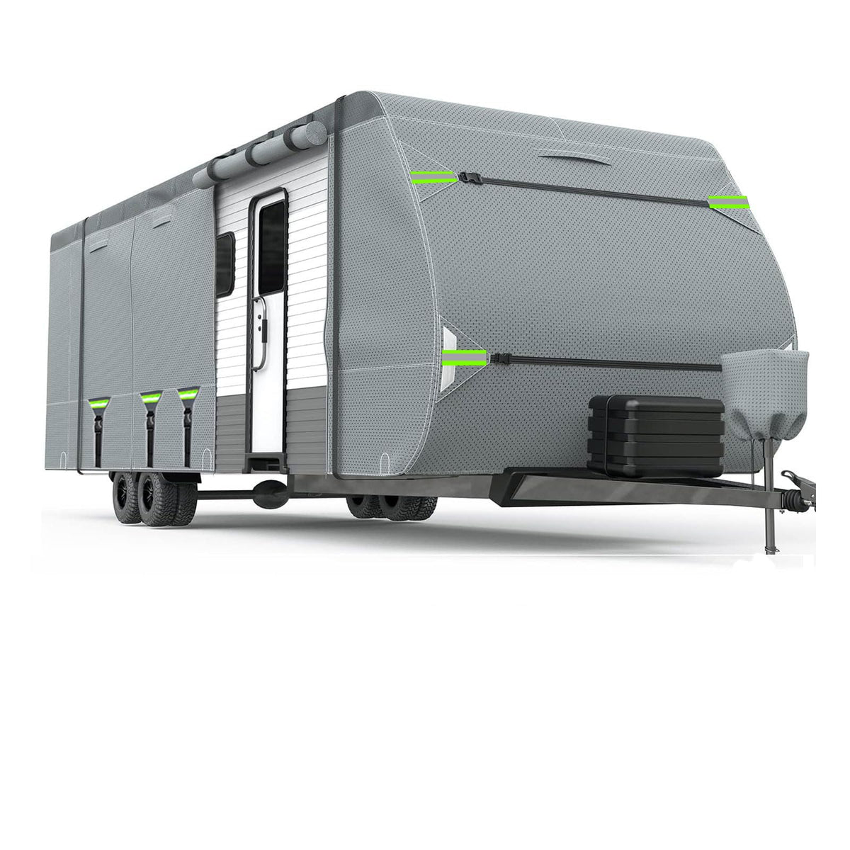 24-27FT 8 Layers Windproof RV Cover with Tire Cover K338