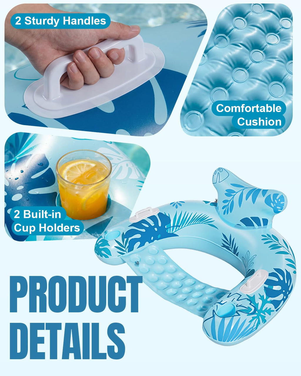 Inflatable Pool Floats with Cup Holders Q4673
