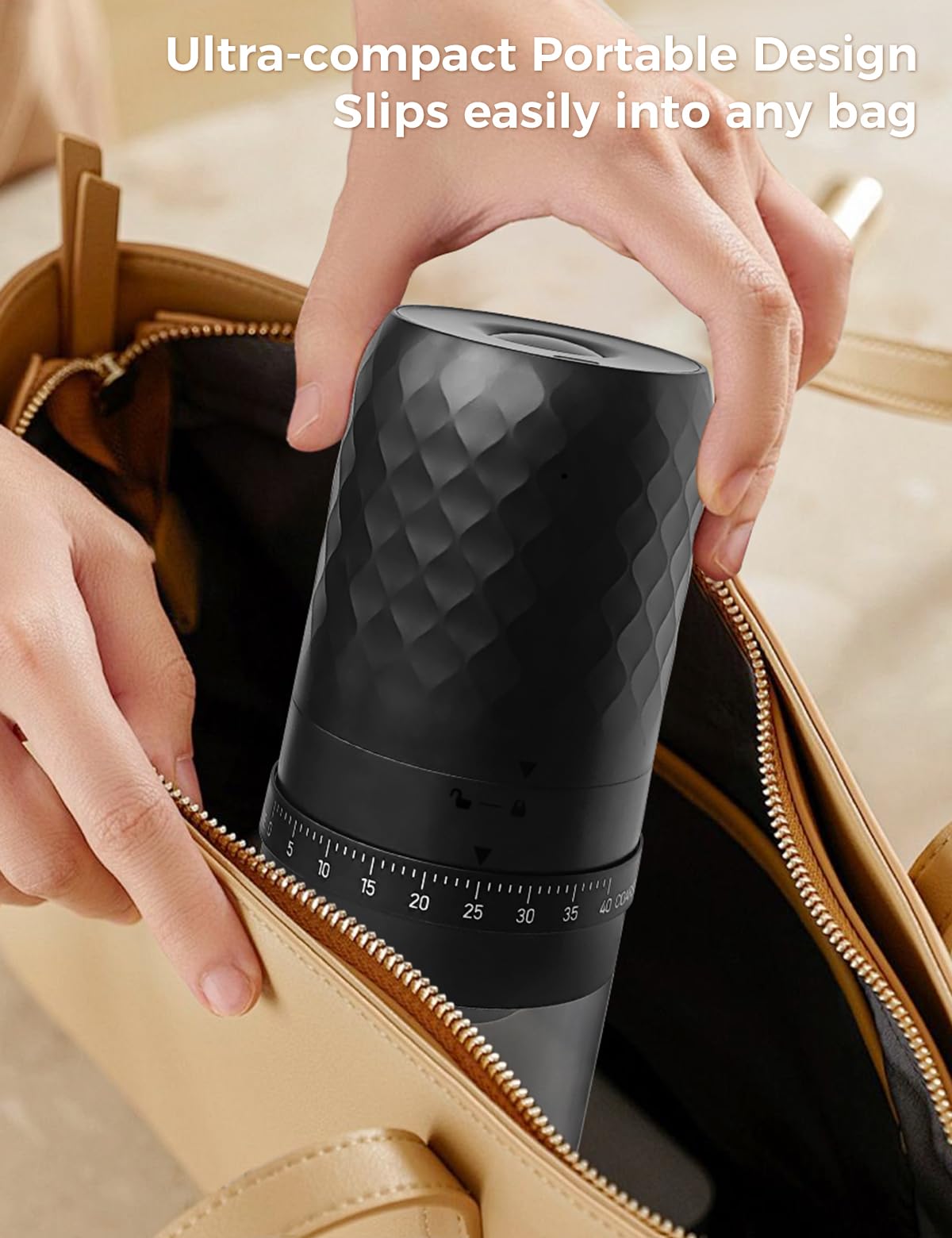 Portable Electric Coffee Grinder with 40 Adjustable Settings E530