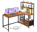 46 Inch Reversible Computer Desk with LED Light & Power Outlet X36469