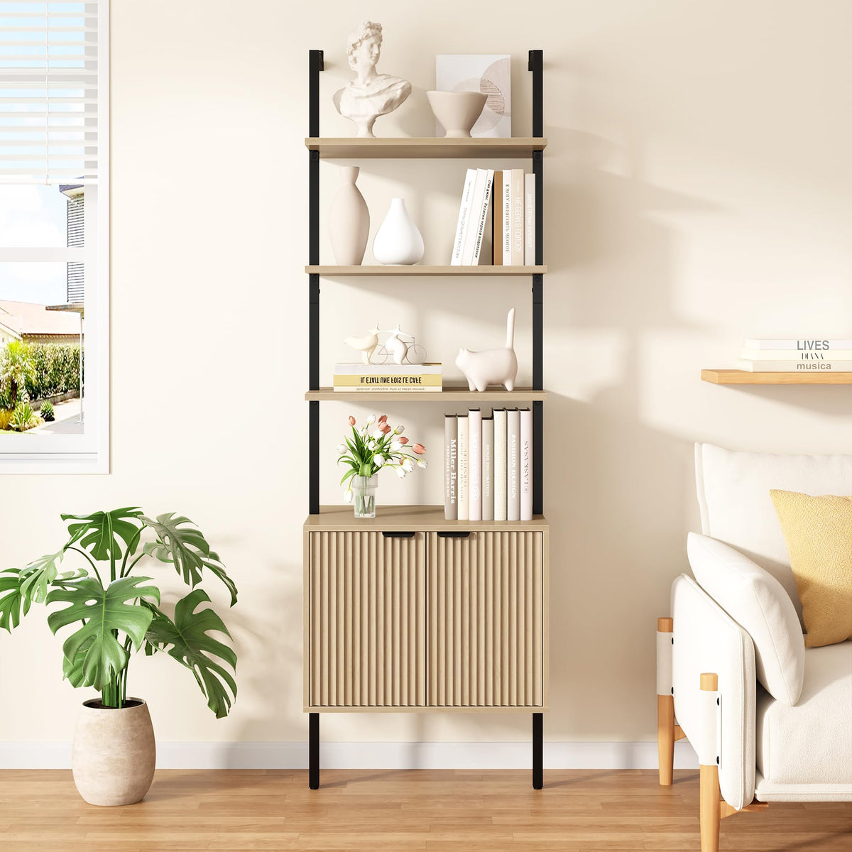 73" Tall Bookshelf with Cabinet F89545
