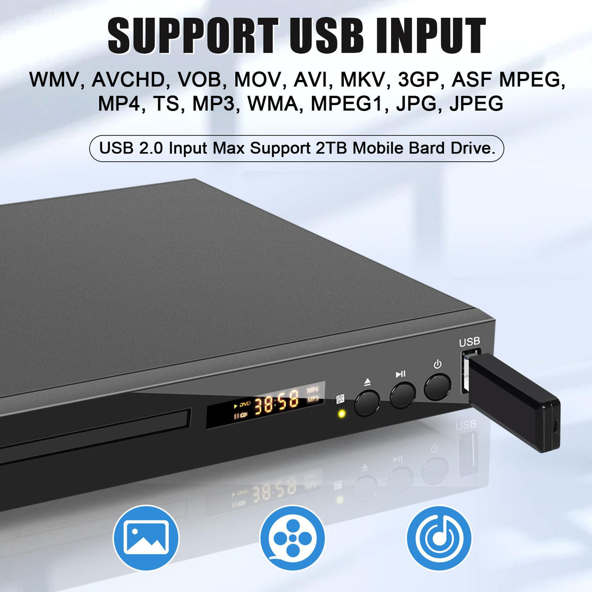 Blu Ray DVD CD Player with HDMI AV Coaxial Output F67033