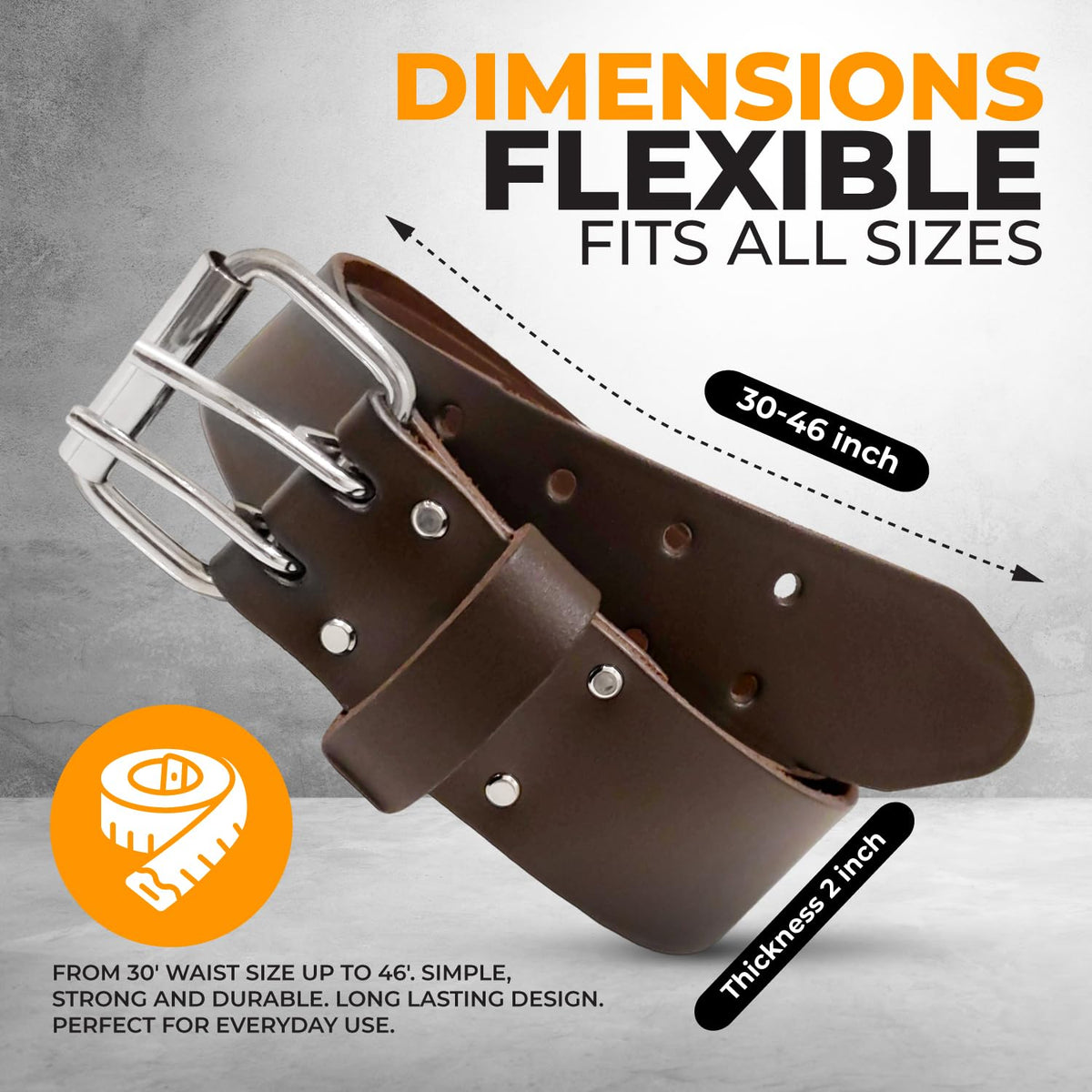 2" Heavy Duty Genuine Top-Grain Leather Tool Belt X22207