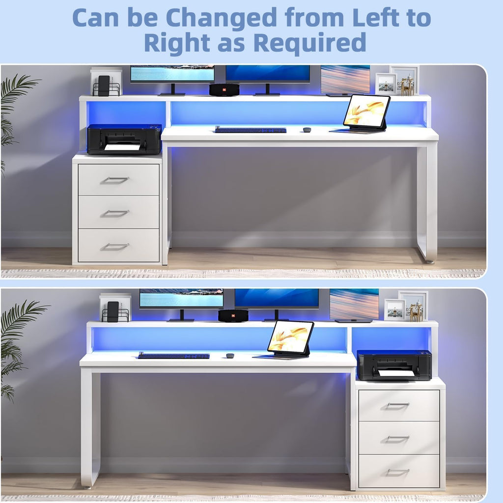 White Office Desk with 3 Drawers Q915744