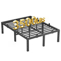16 Inch King Size Black Metal Platform Bed Frame D1363