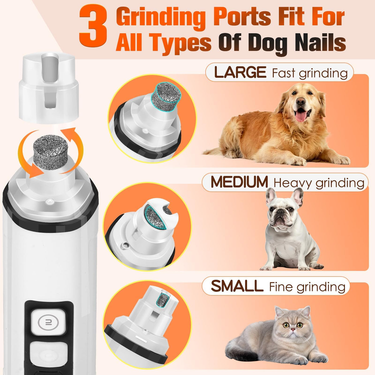 Ultra Quiet Electric Pet Nail Clippers with LED Lights H2122