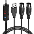 USB MIDI Cable 6.5Ft with Input & Output Q288