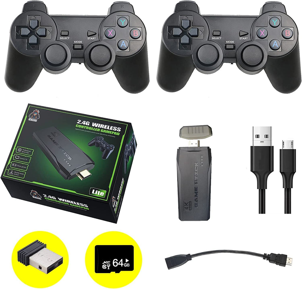 Black Wireless Retro Game Console with 2.4G Controllers N1745