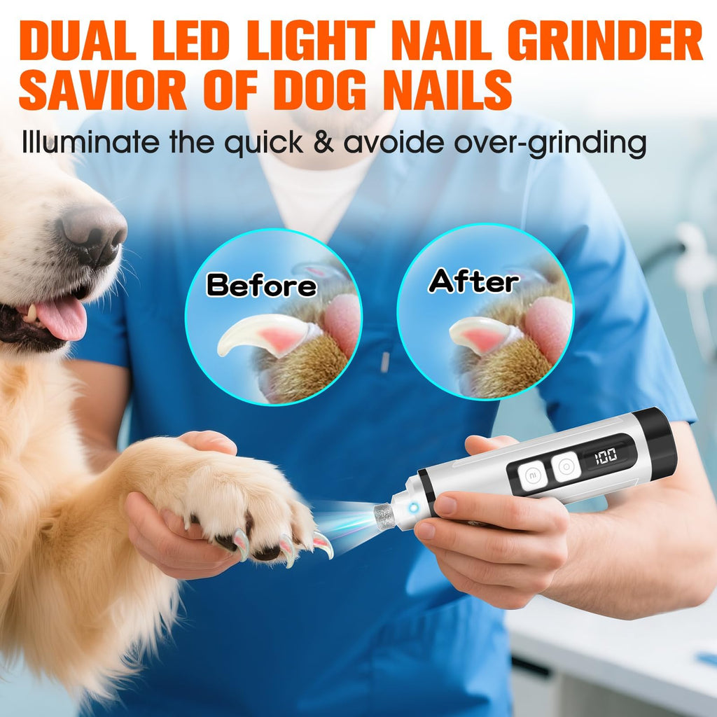 Ultra Quiet Electric Pet Nail Clippers with LED Lights H2122