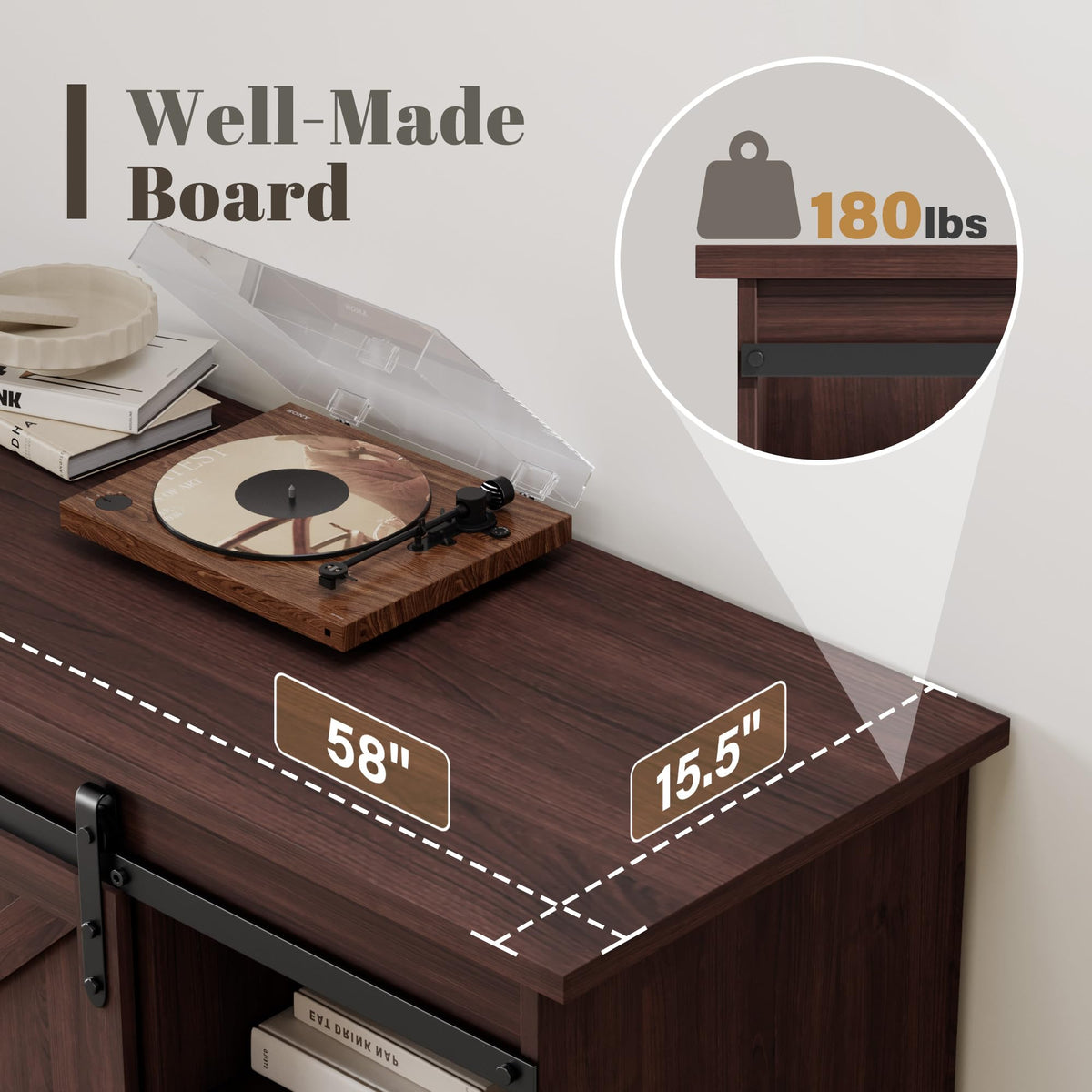 58" 4 Drawers Espresso TV Stand R86644