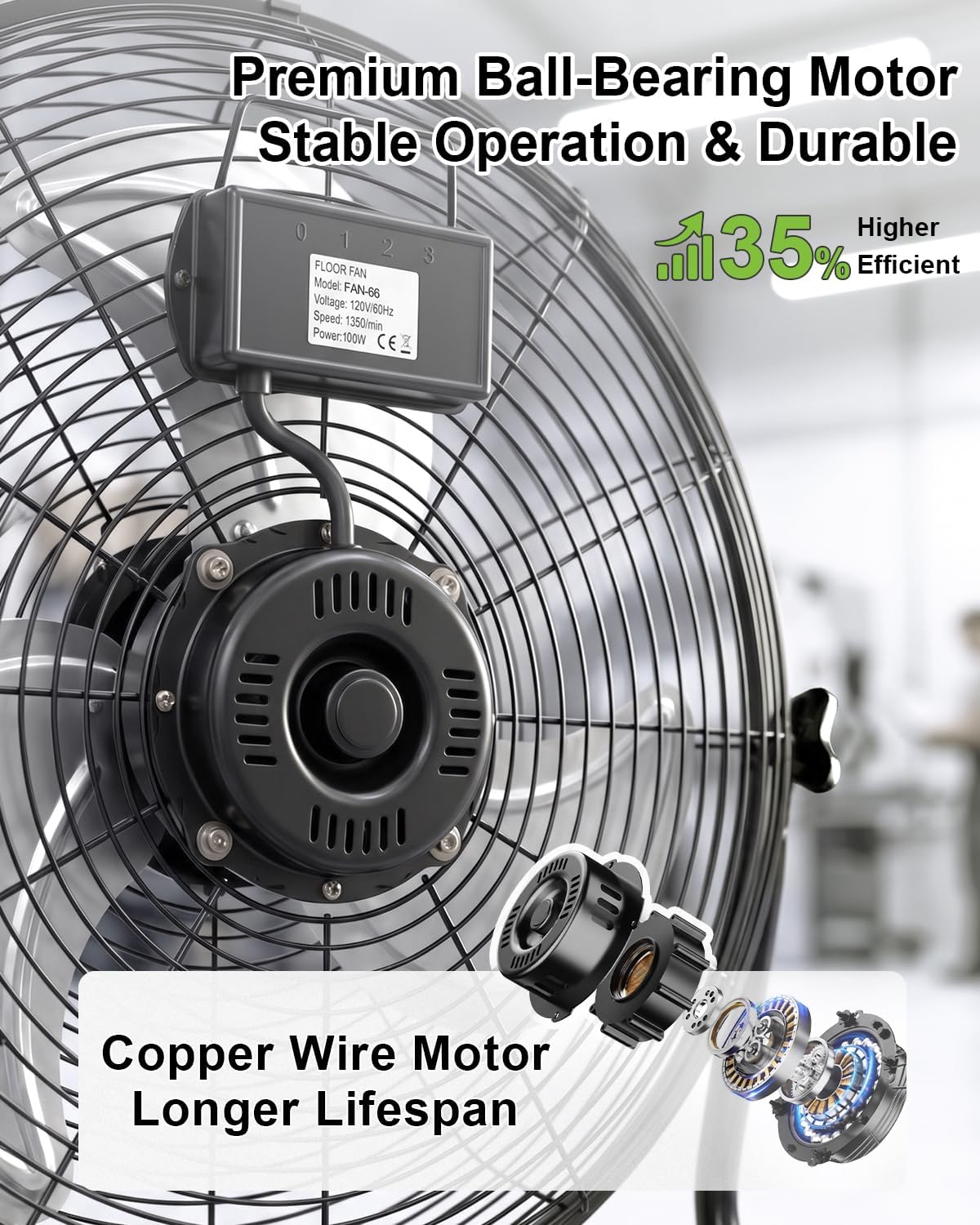18" Industrial High Velocity Floor Fan with Remote N5601