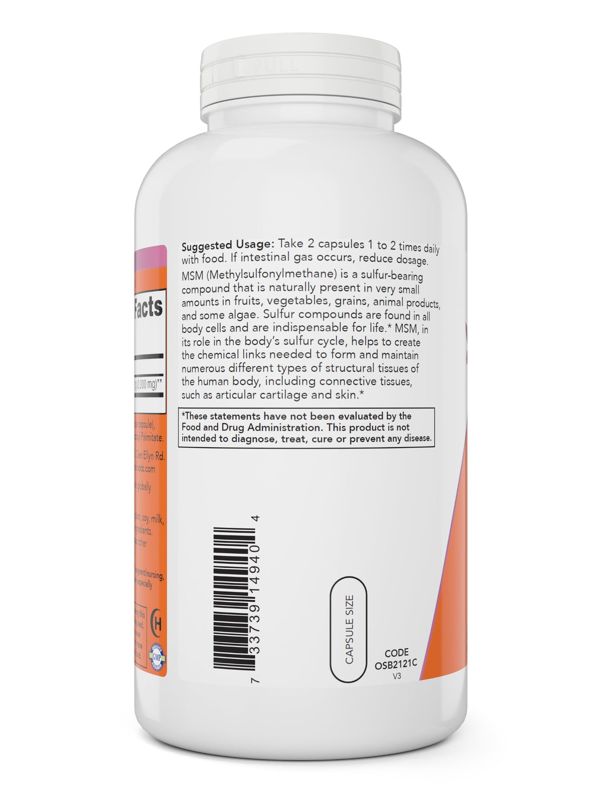 MSM 1000mg 400 Veg Capsules Pack of 2 L59836