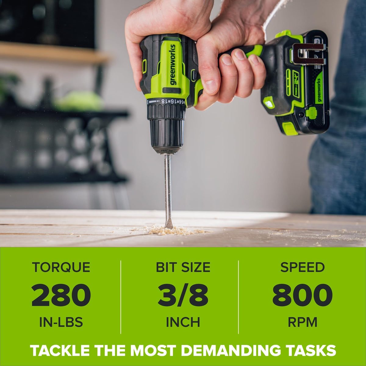 24V Cordless Brushless 3/8" Drill/Driver with 2.0Ah Battery and 10PC Titanium Drill Bit Set X980