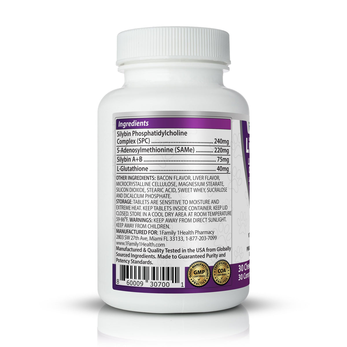 Liver Support Supplement for Large Dogs Chewable Tablets 30Ct V612727