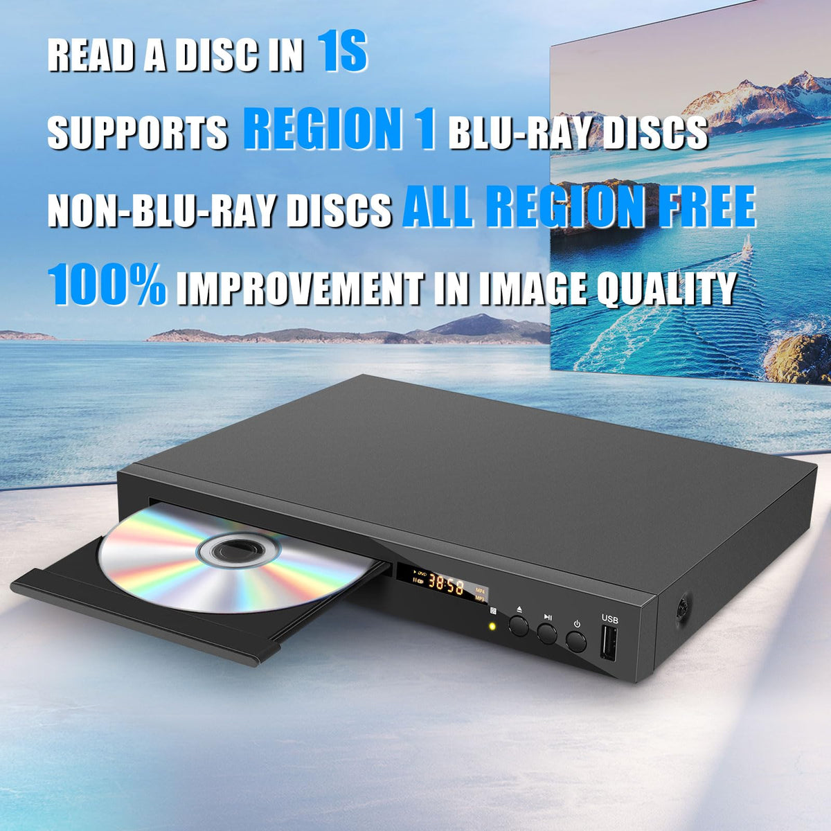 Blu Ray DVD CD Player with HDMI AV Coaxial Output F67033