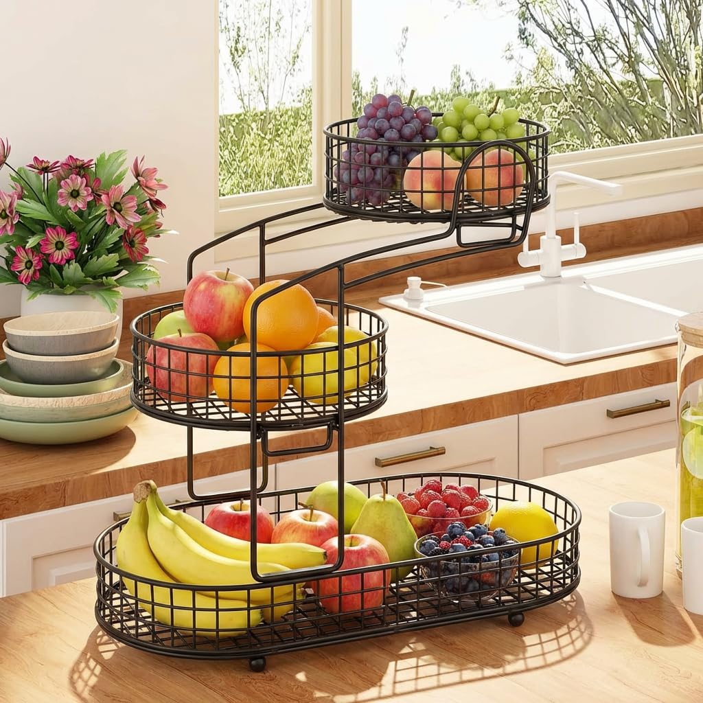 3-Tier Metal Wire Fruit Basket K691485