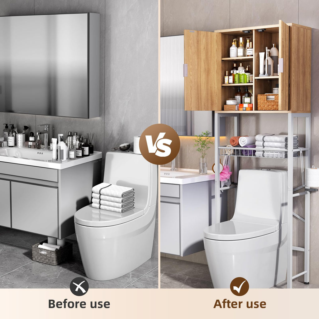 Over The Toilet Storage Cabinet with Adjustable Shelf Y80723