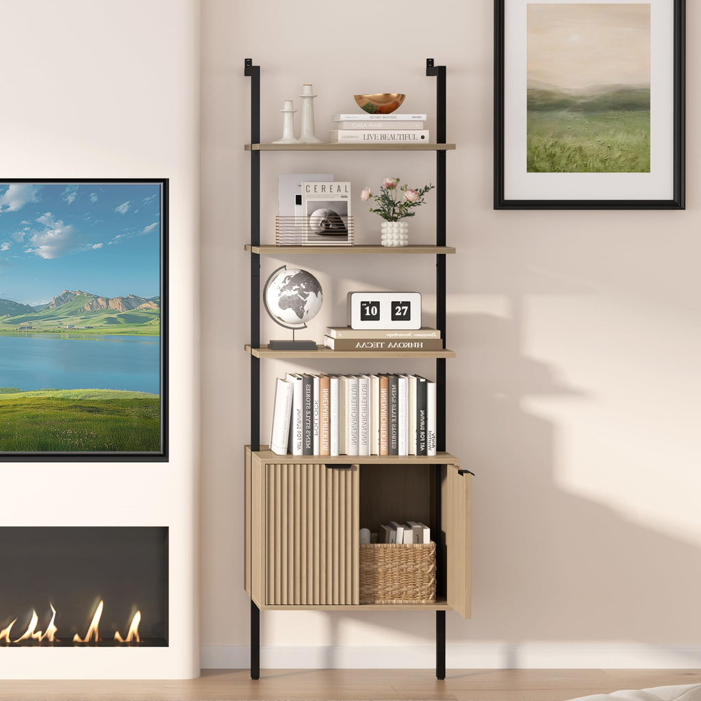 73" Tall Bookshelf with Cabinet F89545