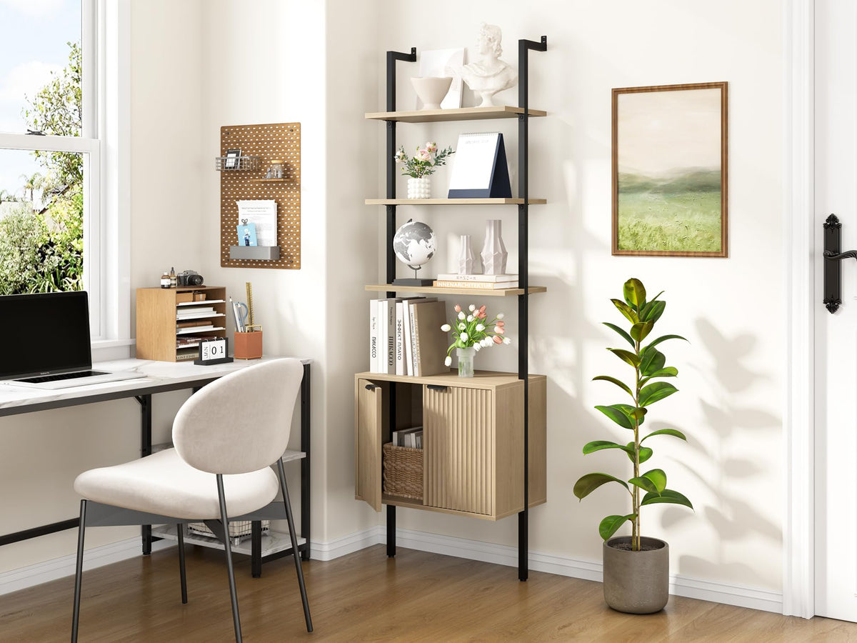 73" Tall Bookshelf with Cabinet F89545
