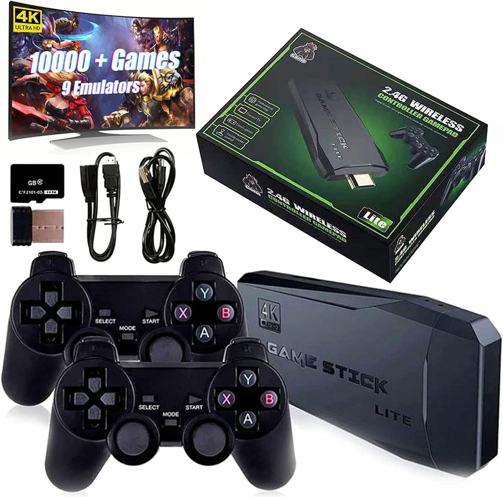 Black Wireless Retro Game Console with 2.4G Controllers N1745