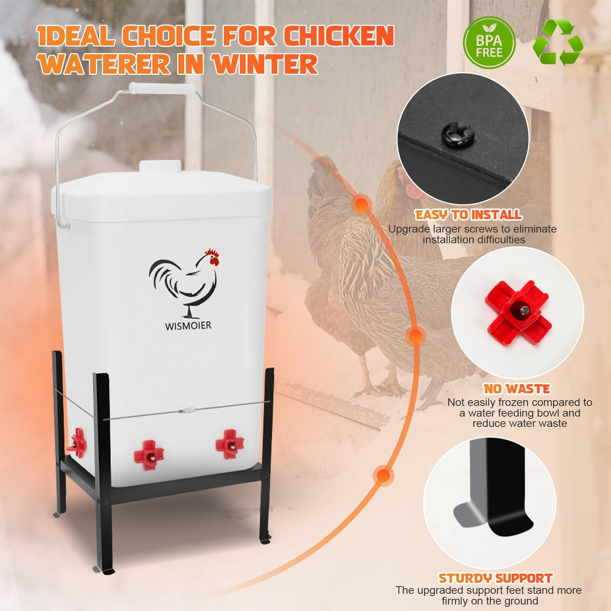 3 Gallon Heated Chicken Waterer D700257