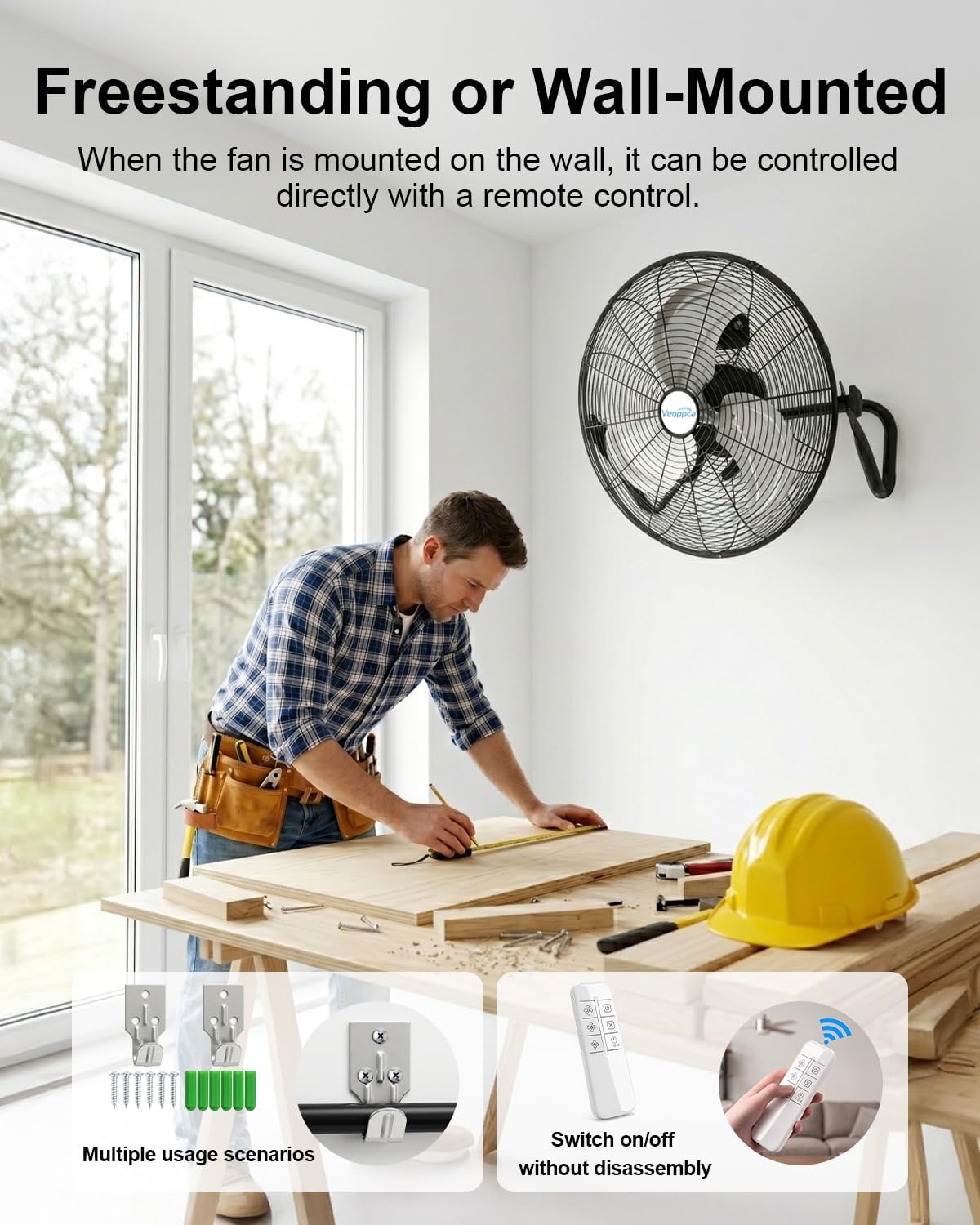18" Industrial High Velocity Floor Fan with Remote N5601