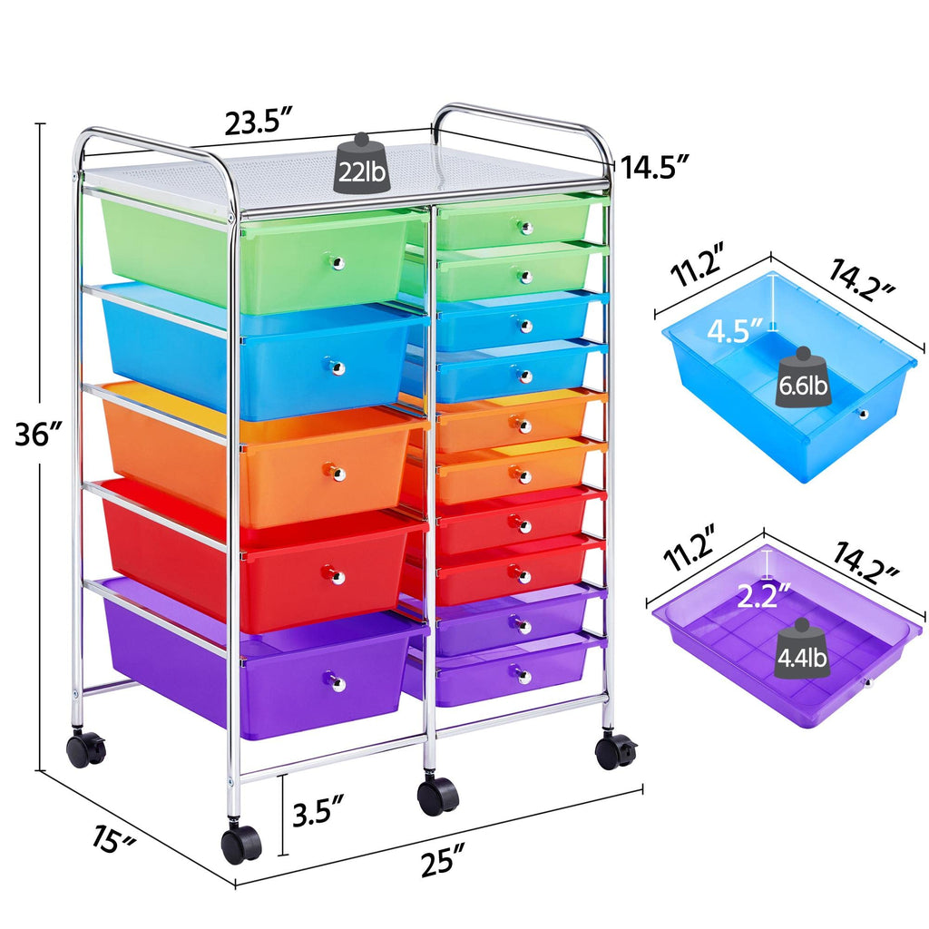 15 Drawer Rolling Storage Cart V3265