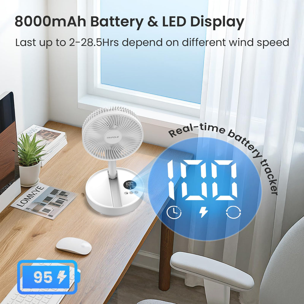 Portable Rechargeable Oscillating Standing Fan A721582