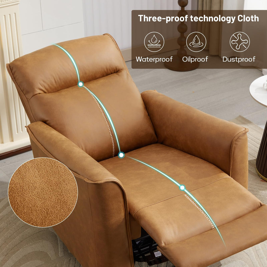 Manual Swivel Rocker Recliner Faux Leather L83282