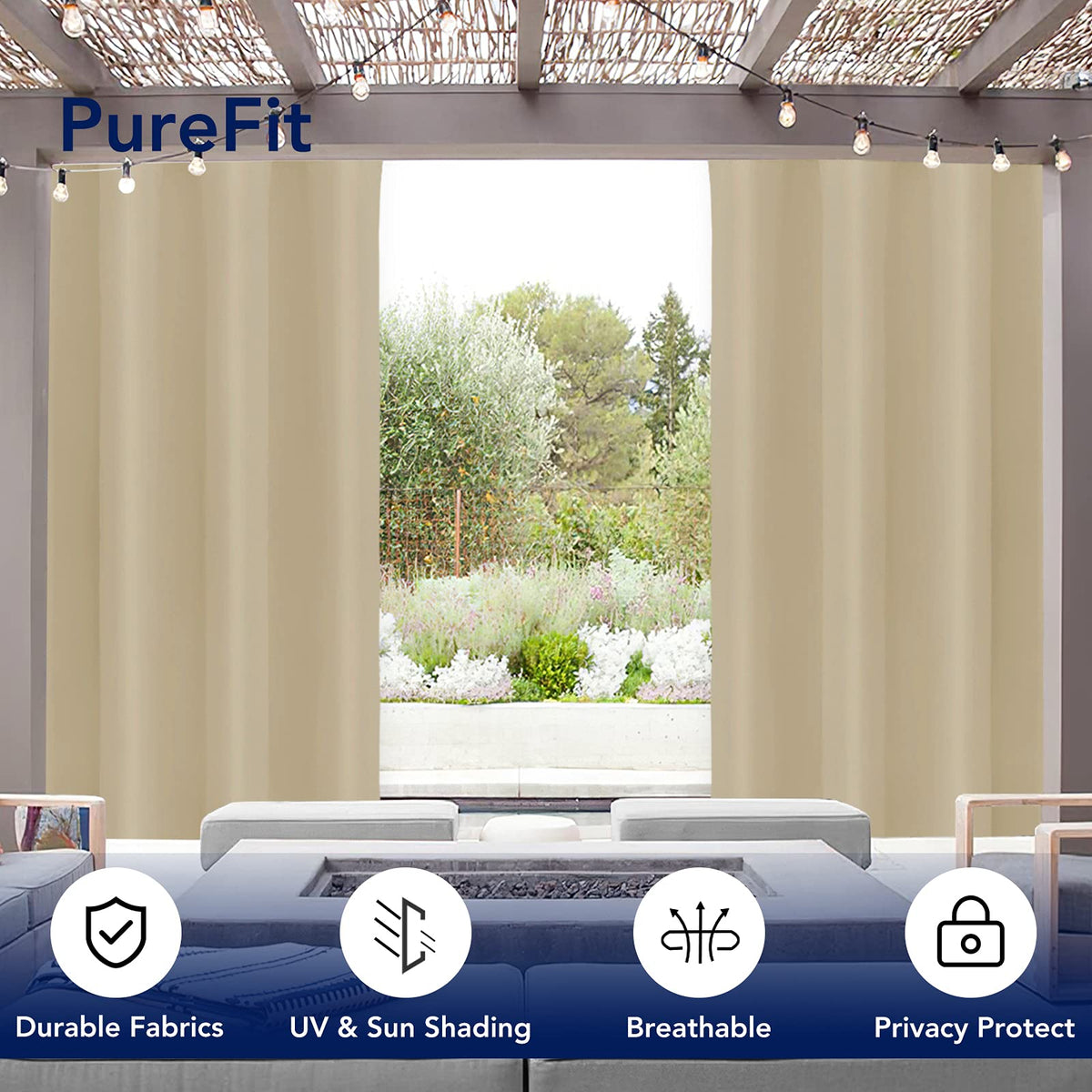 Waterproof Outdoor Curtains B34308