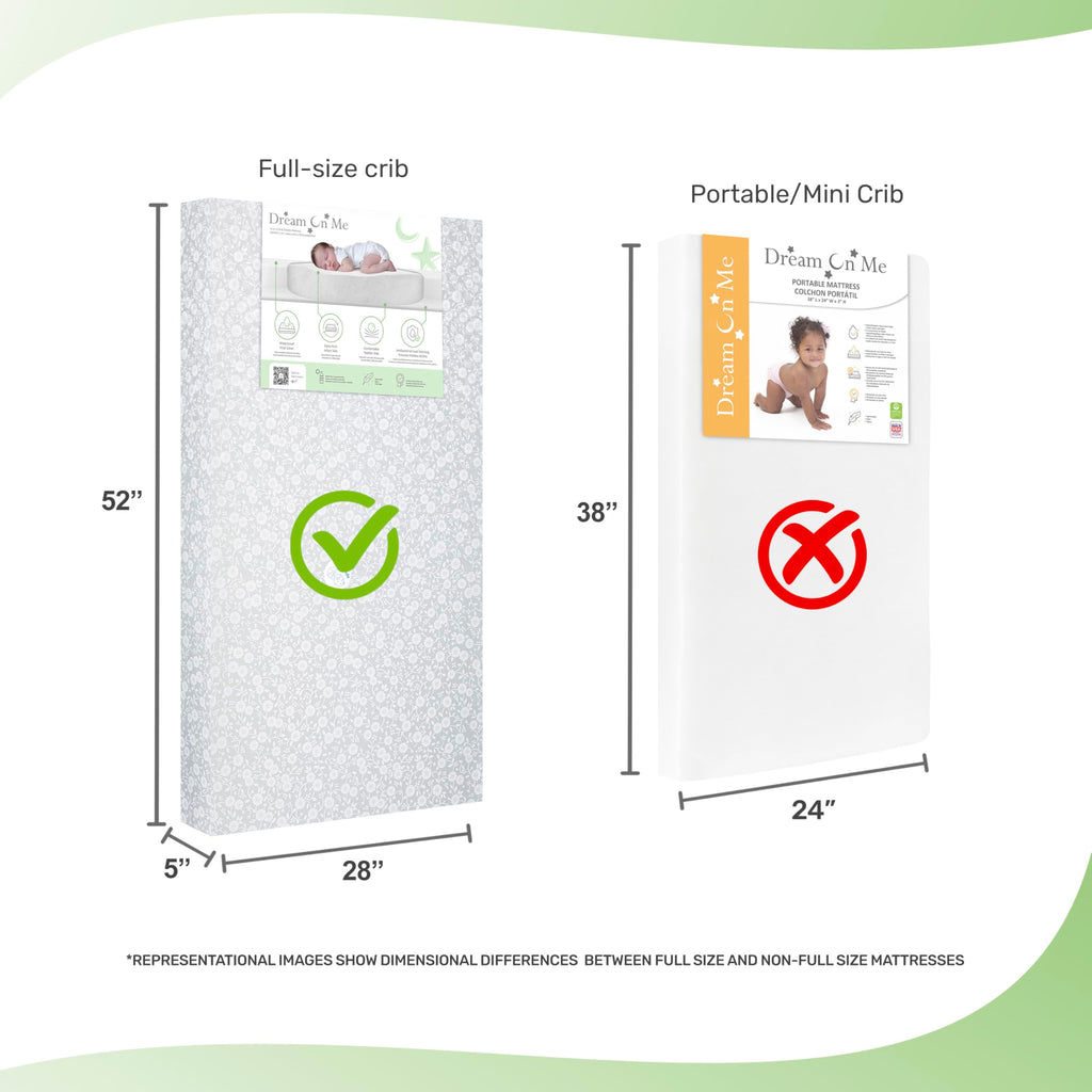 Grey Dual-Sided Crib and Toddler Bed Mattress E1163