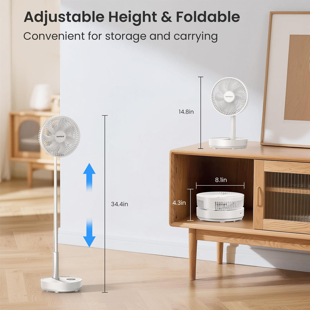 Portable Rechargeable Oscillating Standing Fan A721582