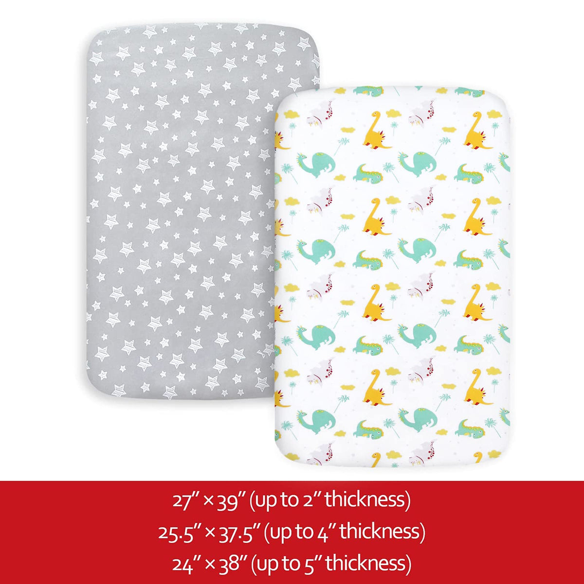 Pack and Play Sheets, Mini Crib Sheets, Stretchy Playard Fitted Sheet W391