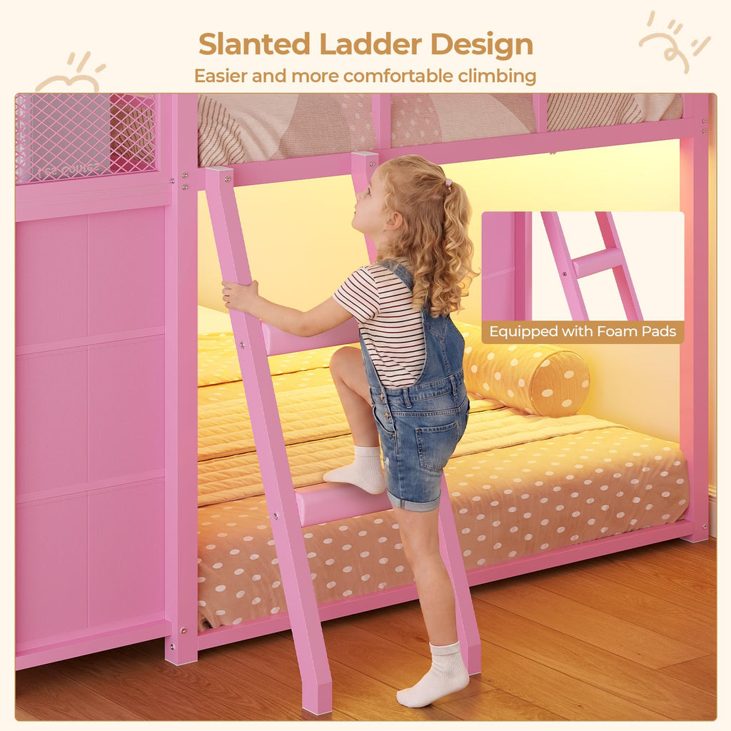 Twin Over Twin Bunk Bed with 8 Drawers & Bookshelf C957559