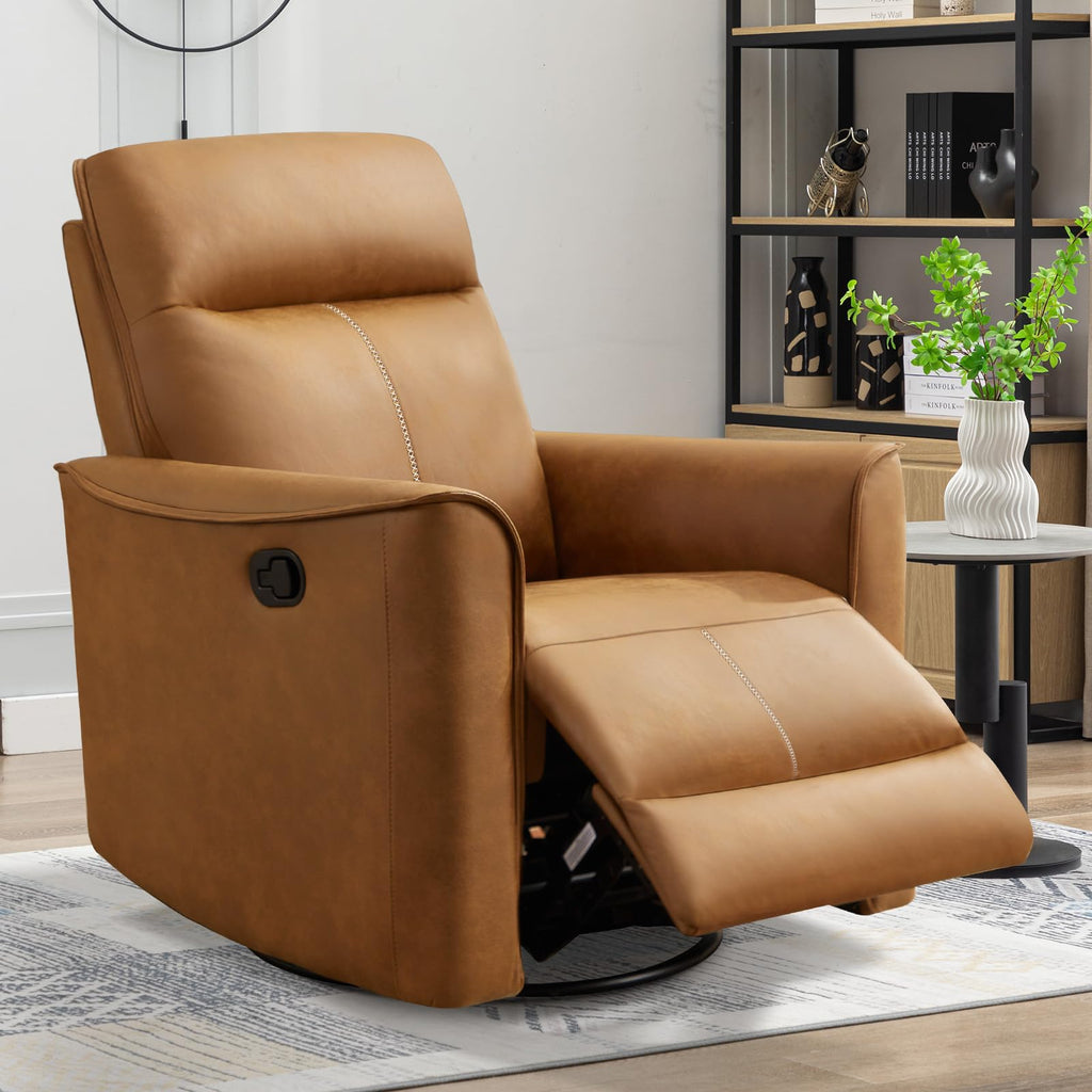 Manual Swivel Rocker Recliner Faux Leather L83282