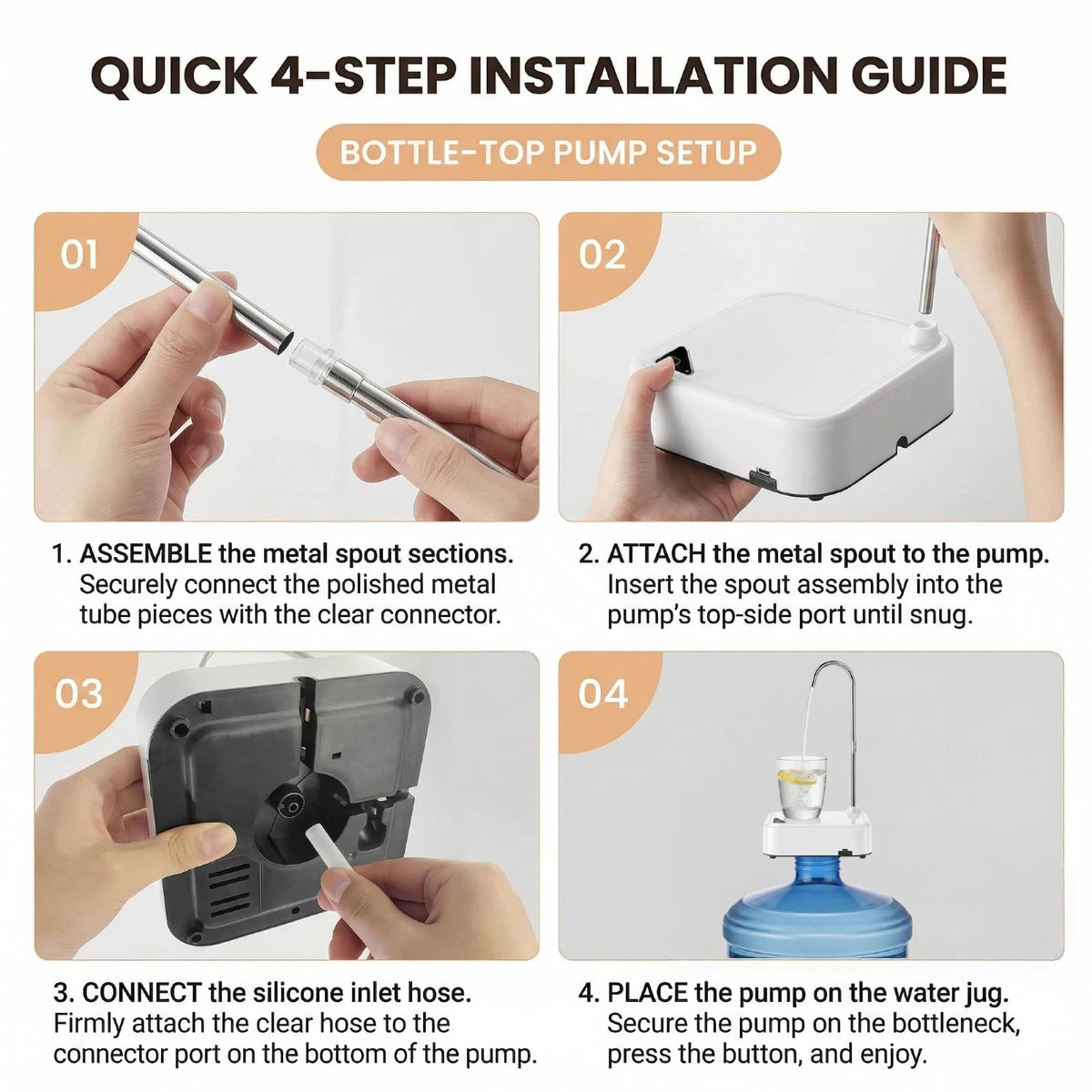 Electric Desktop Water Dispenser Pump for 5 Gallon Bottle X206