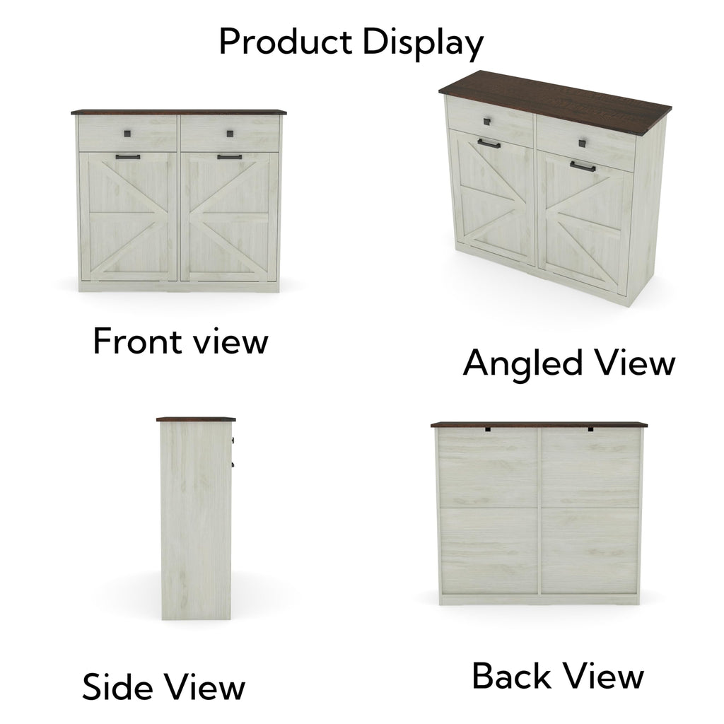 20 Gallon Double Tilt Out Kitchen Trash Can with Hideaway Drawer Q6455