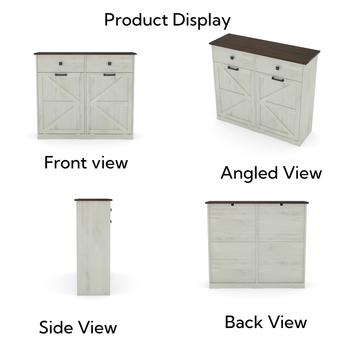 20 Gallon Double Tilt Out Kitchen Trash Can with Hideaway Drawer Q6455