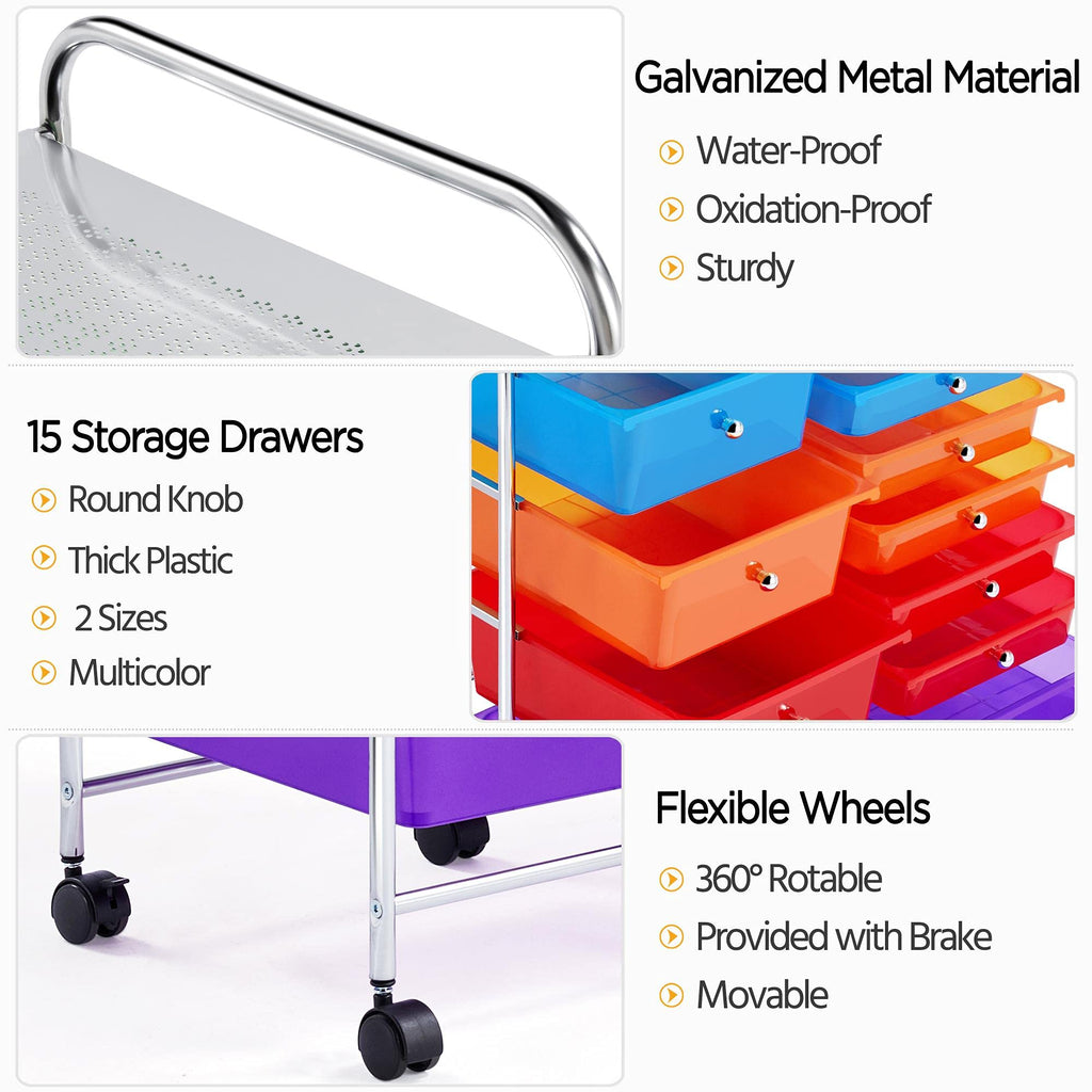 15 Drawer Rolling Storage Cart V3265