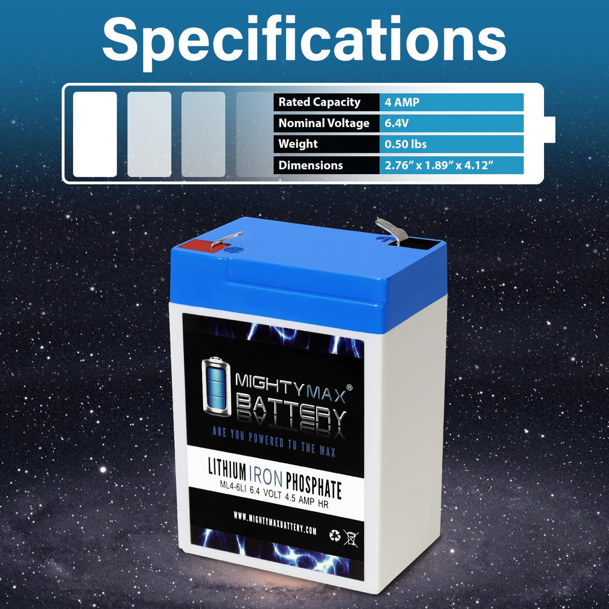 6V 4.5AH Lithium Replacement Battery U8838