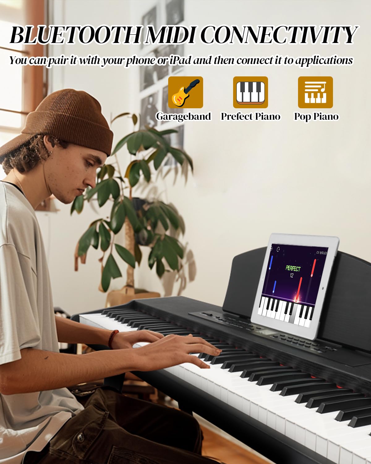 88 Key Full Size Digital Piano Keyboard Set Black N56424