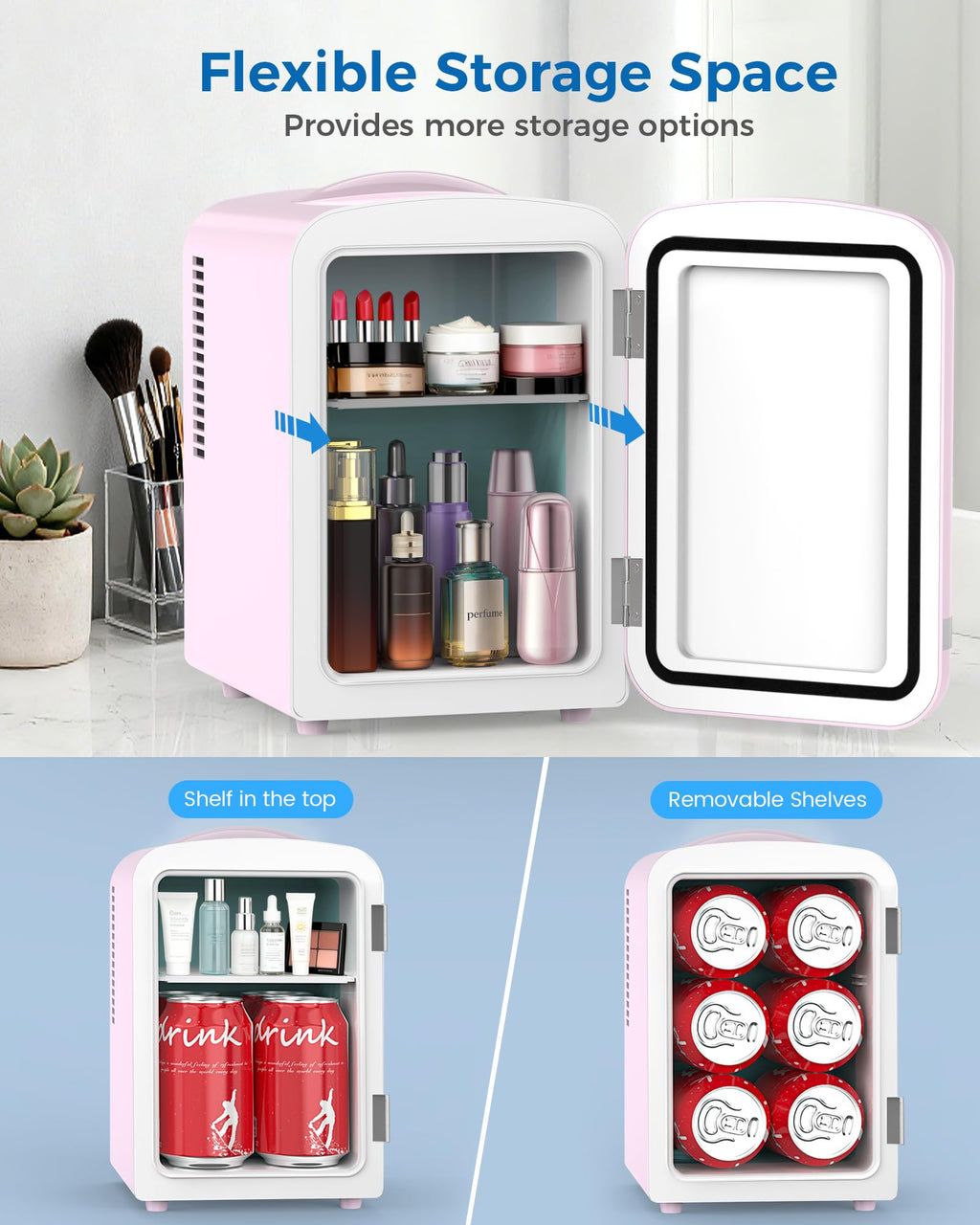 Mini Fridge 4L 6 Cans Pink Y7692