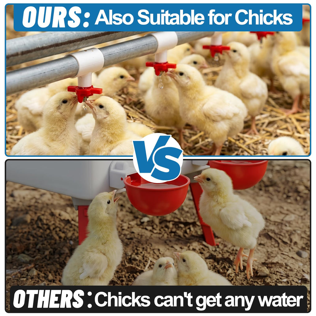 20 Pack Chicken Waterer Nipples with Drill Bits F233
