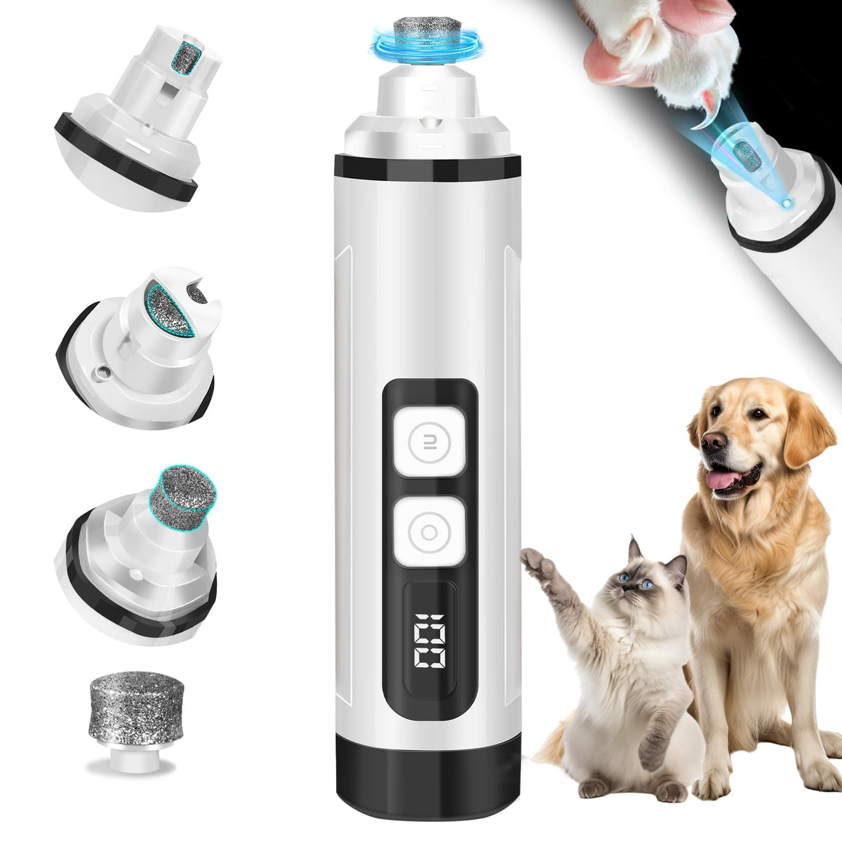 Ultra Quiet Electric Pet Nail Clippers with LED Lights H2122