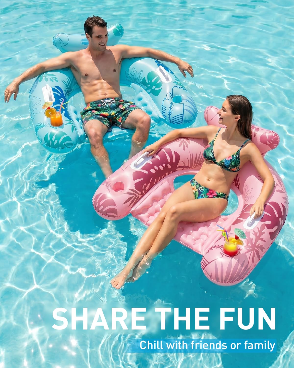 Inflatable Pool Floats with Cup Holders Q4673