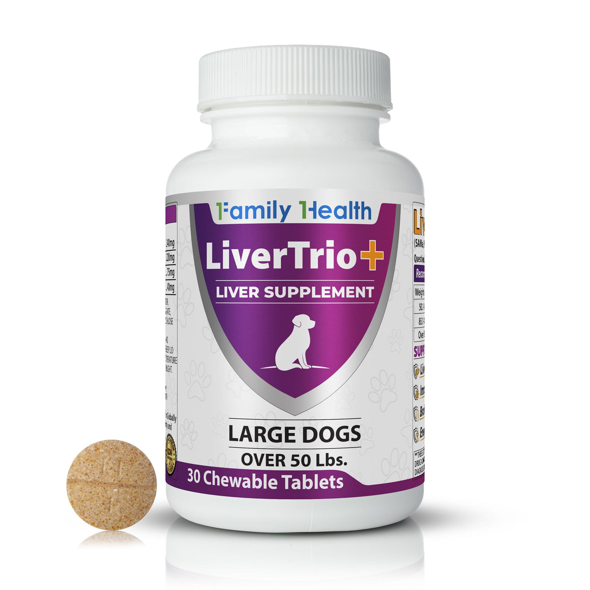Liver Support Supplement for Large Dogs Chewable Tablets 30Ct V612727