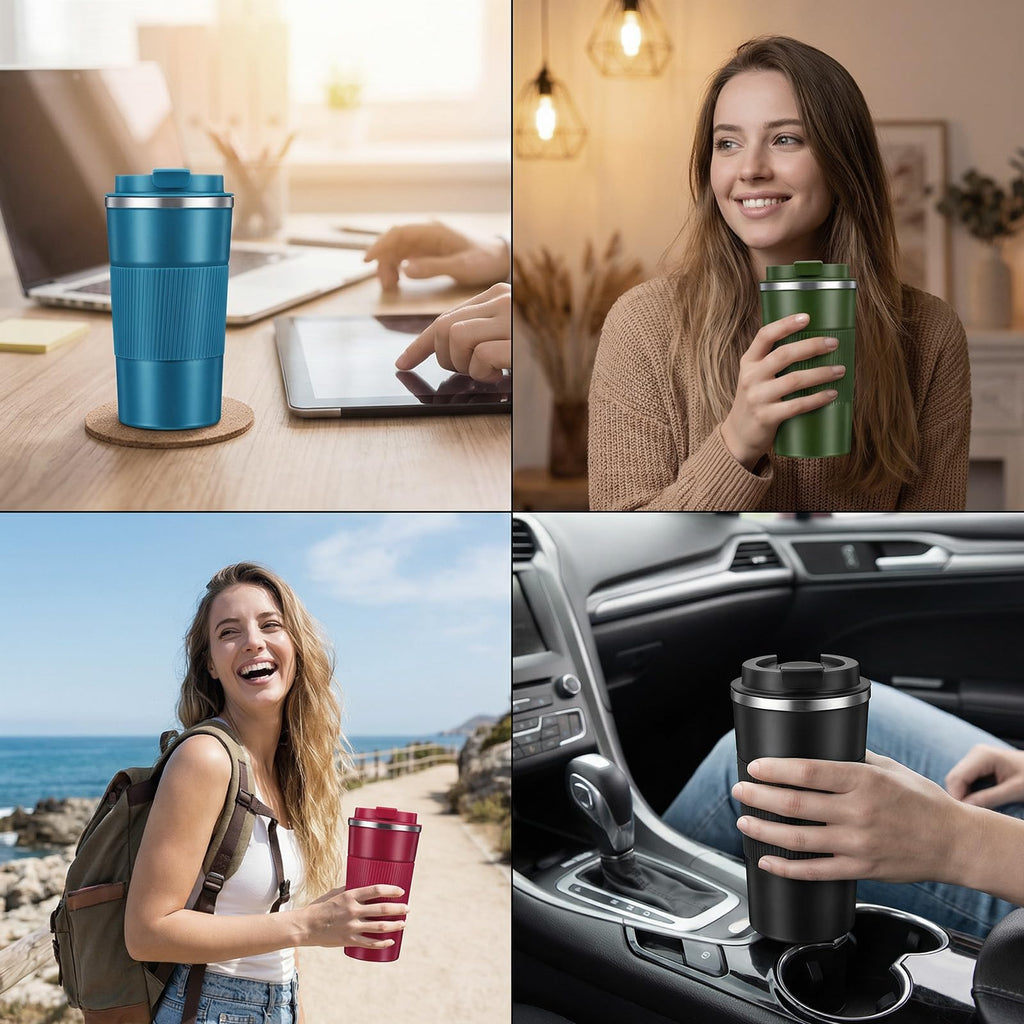 4 Pack 17oz Stainless Steel Insulated Coffee Mug with Lid V407