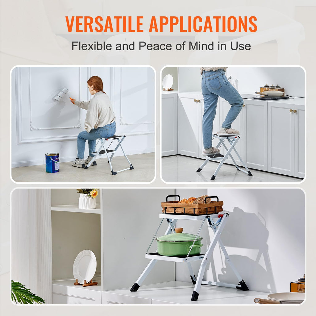 2-Step 330lbs Capacity Folding Steel Step Stool R991