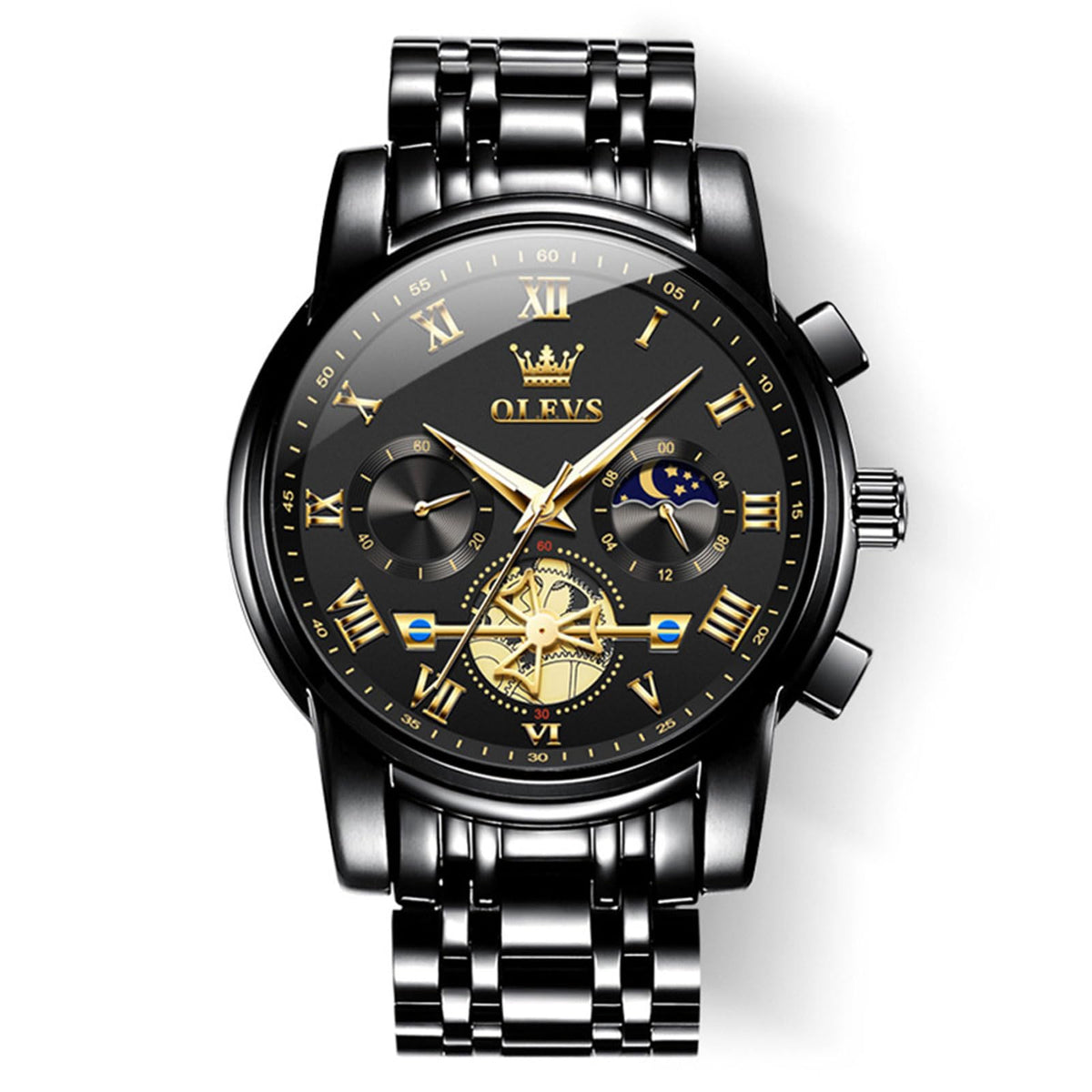 Waterproof Stainless Steel Multifunction Mens Watch L68994