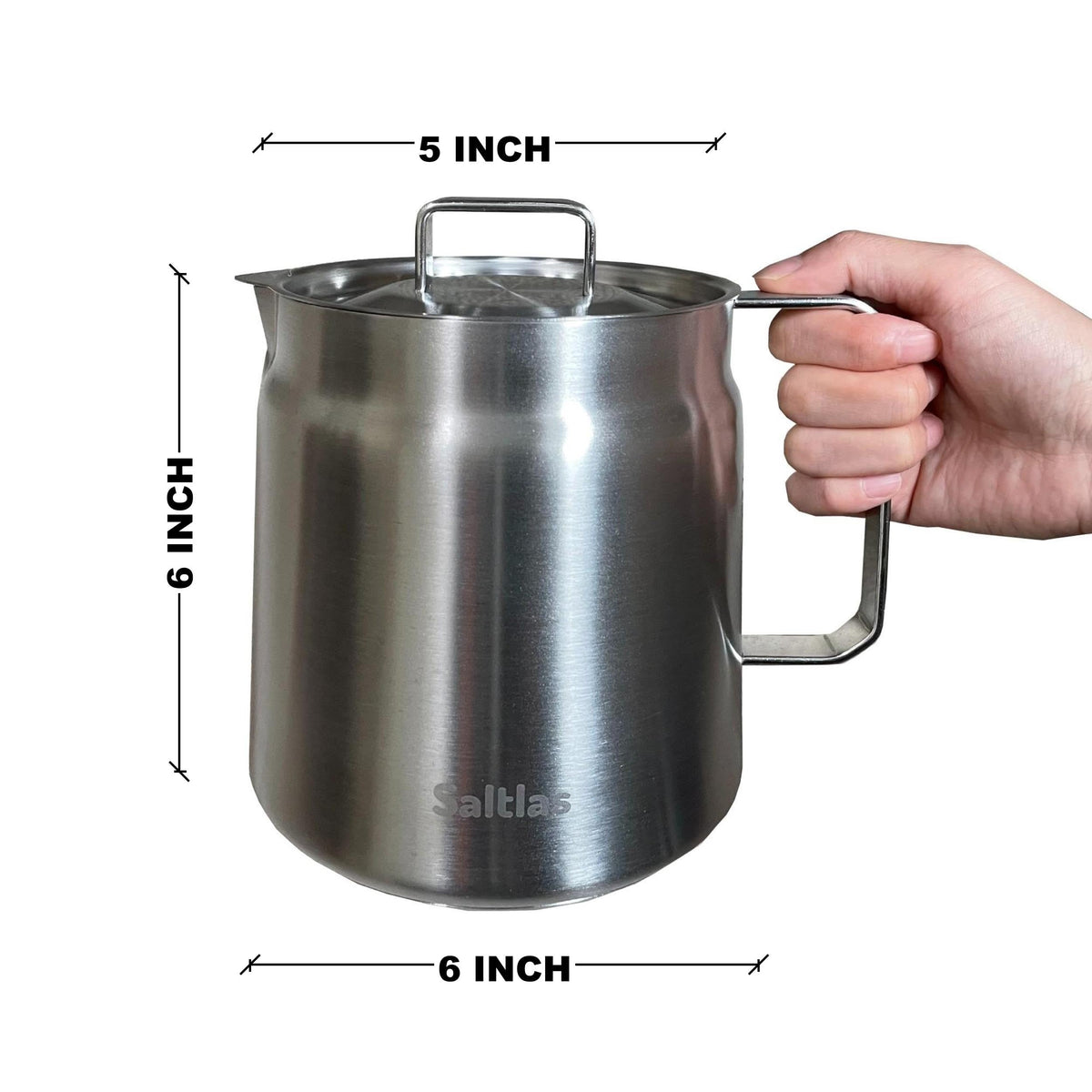 304 Stainless Steel Deep Fryer Pot with Basket and Oil Strainer, 2L F96817